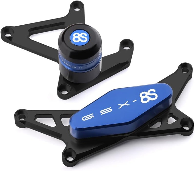 velospeed GSX-8S Motorcycle Frame Anti-Collision Slider Crash Protection (Black-Blue) - Image 1