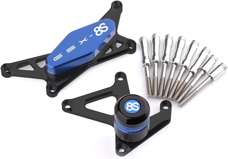 velospeed GSX-8S Motorcycle Frame Anti-Collision Slider Crash Protection (Black-Blue) - Image 3