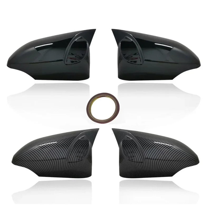 Carbon Fiber Rearview Mirror Cover With Turn Signal Bright Black For Yaris 2012 2019 - Image 5