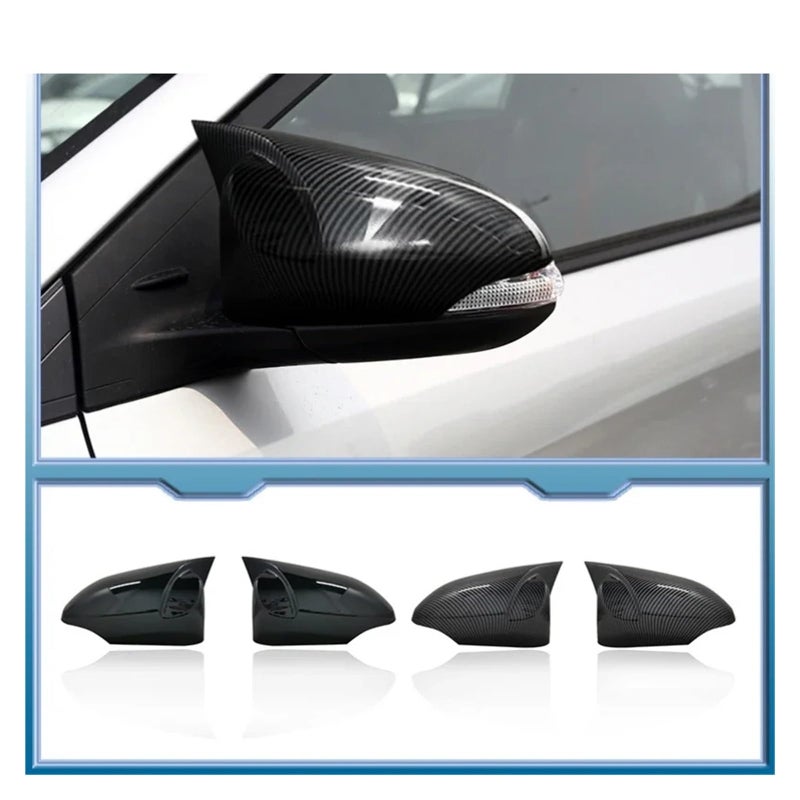 Carbon Fiber Rearview Mirror Cover With Turn Signal Bright Black For Yaris 2012 2019 - Image 3