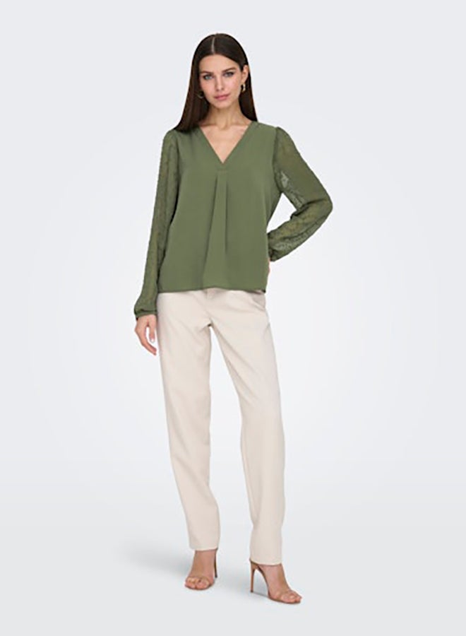 ONLY ONLY Womens Masja Longsleeve V-Neck Shirt  - Image 1