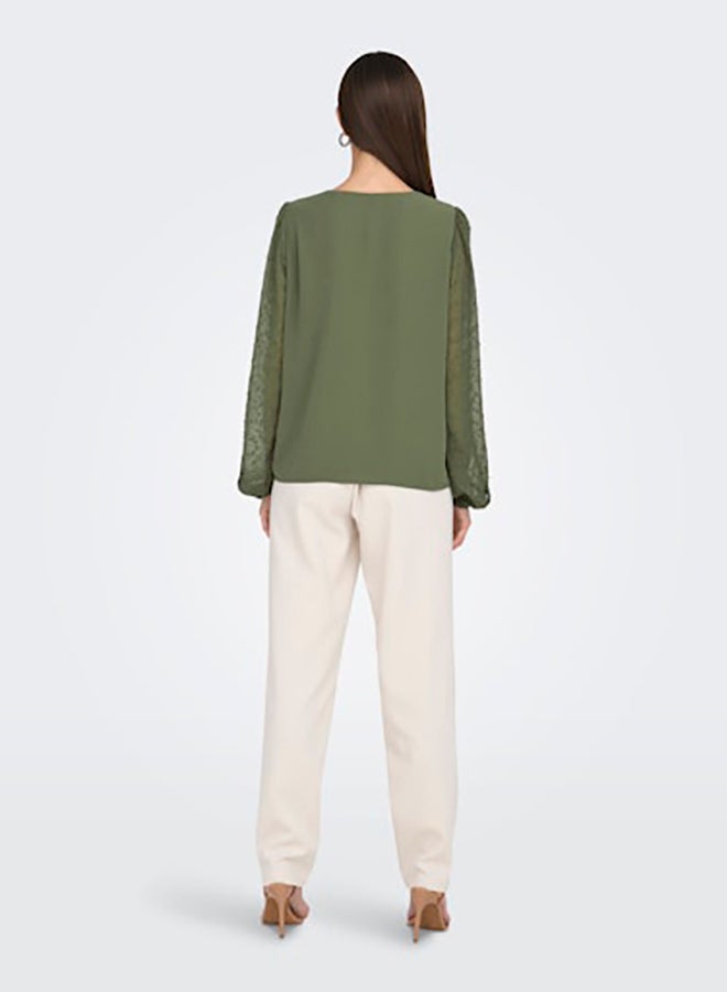 ONLY ONLY Womens Masja Longsleeve V-Neck Shirt  - Image 5
