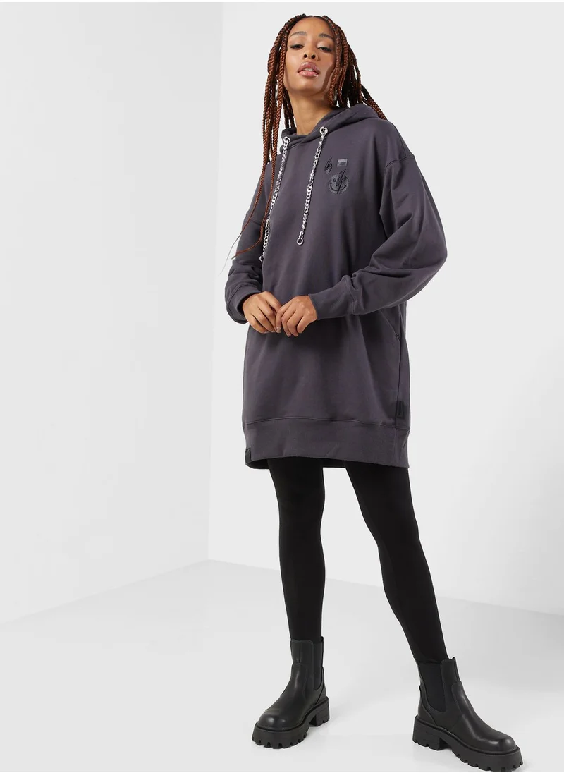 izzue Down Logo Hoodie