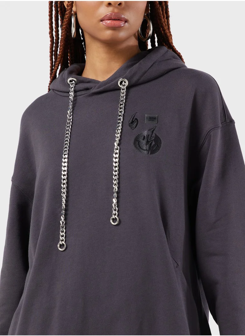 izzue Down Logo Hoodie