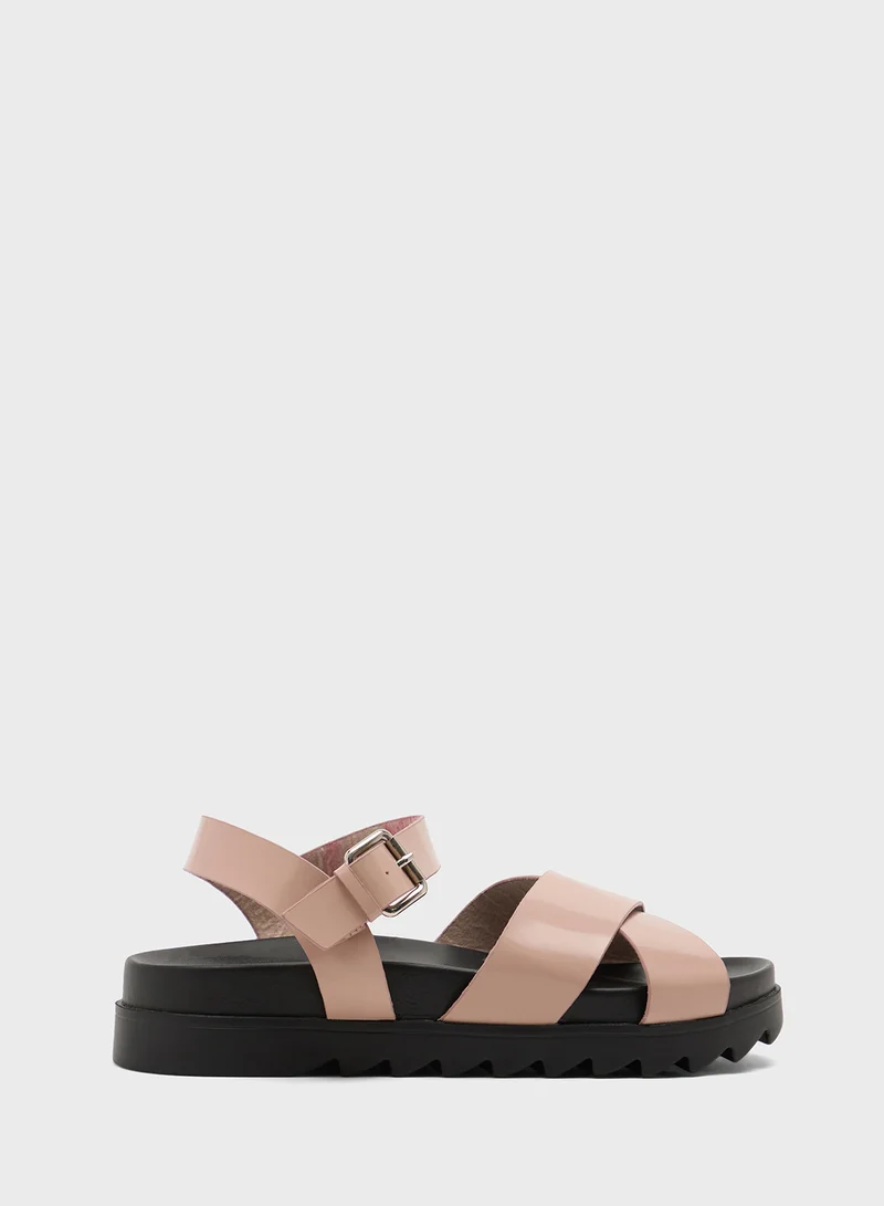 GLAMOROUS Casual Cross Strap Flat Sandals
