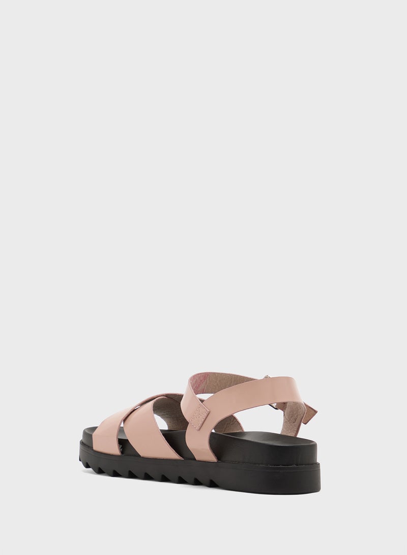 GLAMOROUS Casual Cross Strap Flat Sandals - Image 2