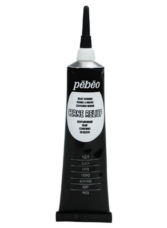 Pebeo Vitrail Cerne Relief Dimensional Paint 37 Ml Tube With Nozzle Black Packaging May Vary 1.25 Fl Oz (Pack Of 1) - Image 1