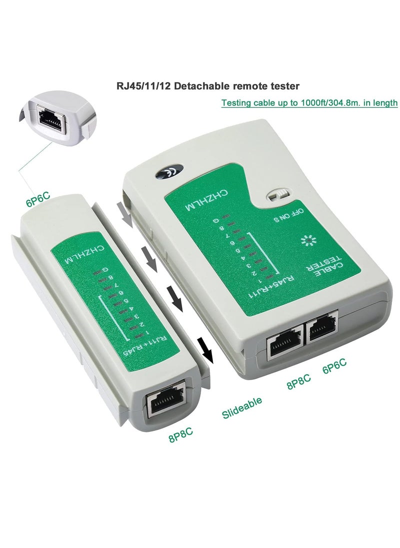 CHZHLM CHZHLM Updated Network Cable Tester LAN Cable Test Support POE Network Cable Tool for RJ45RJ11RJ12CAT5CAT6UTP Ethernet Cable Fireproof Material  - Image 3