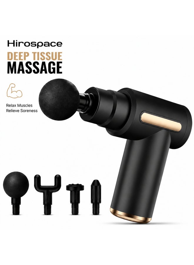 Hirospace Deep Tissue Massage Gun Black, 6 Speed Quiet Percussion Muscle Massager for Pain Relief & Recovery, Portable Sports Massage Device for Athletes & Gym Use - Image 1