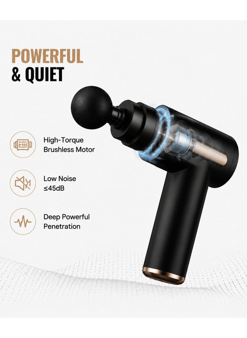 Hirospace Deep Tissue Massage Gun Black, 6 Speed Quiet Percussion Muscle Massager for Pain Relief & Recovery, Portable Sports Massage Device for Athletes & Gym Use - Image 5