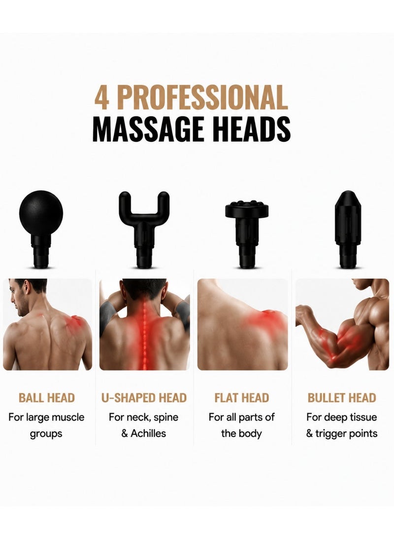 Hirospace Deep Tissue Massage Gun Black, 6 Speed Quiet Percussion Muscle Massager for Pain Relief & Recovery, Portable Sports Massage Device for Athletes & Gym Use - Image 4