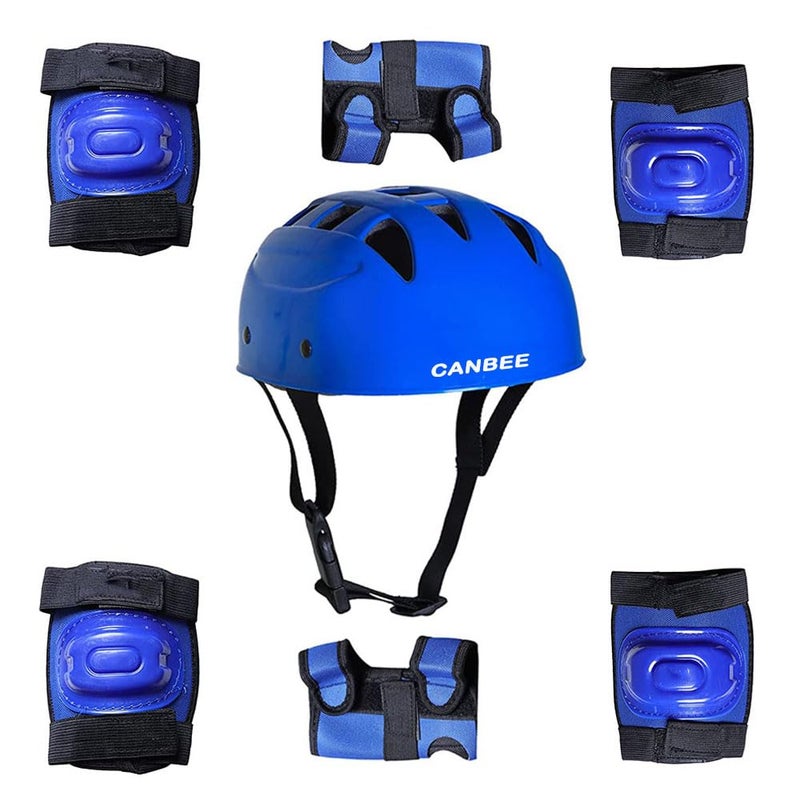 Canbee Cycling and Skating Protective Kit Set 6 to 14 Year Unsex Kids (Blue) - Image 1