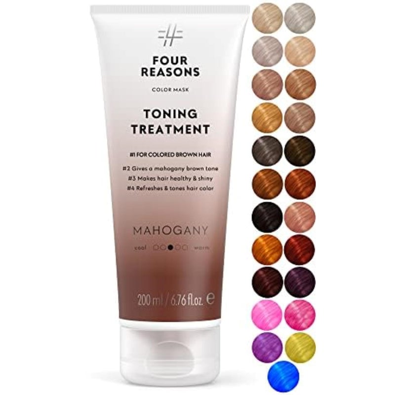 Four Reasons Color Mask  Mahogany 27 Colors Toning Treatment Color Depositing Conditioner Tone  Enhance ColorTreated Hair  Semi Permanent Hair Dye Vegan and CrueltyFree 676 fl oz