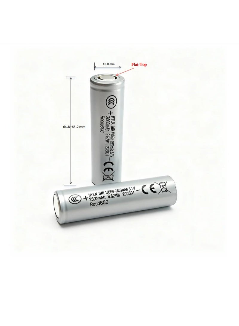 robotgcc 18650 Flat Top Rechargeable Li-ion Battery 3.7V 2600mAh Each (4 Pack) | IMR Lithium Ion Cells for Battery Packs, Robotics, Flashlights, DIY Electronics & Energy Storage - Image 2