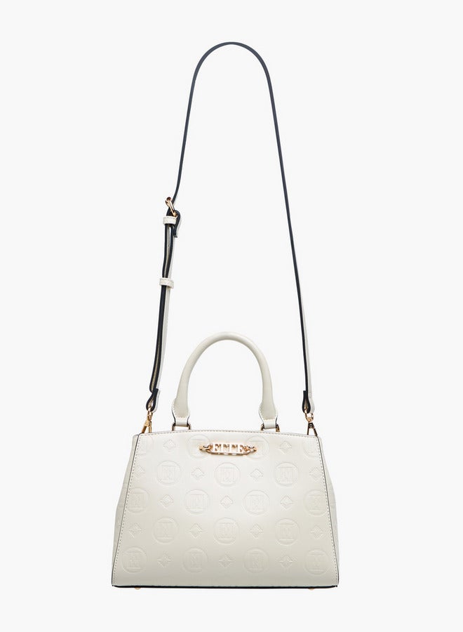 ELLE Monogram Embossed Tote Bag with Double Handle - Image 3