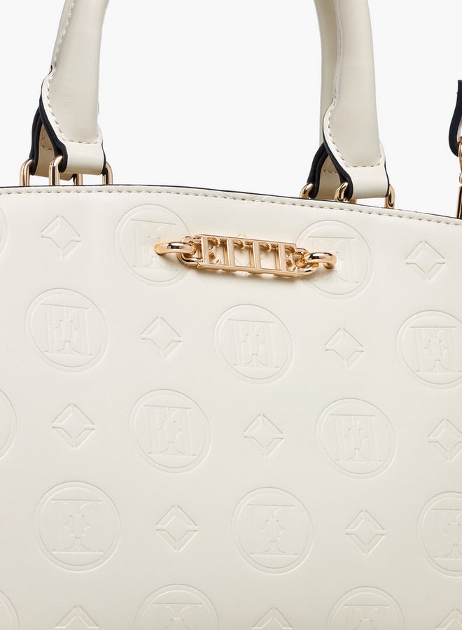 ELLE Monogram Embossed Tote Bag with Double Handle - Image 5