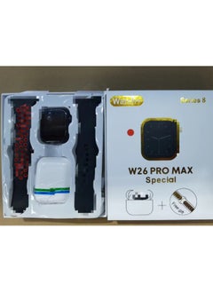 W26PRO MAX Ultra S8 Smart Watch 2-in -1 Sports Watch Bluetooth Headset W26PRO MAX-Color:W26 Pro Max Red + Double Strap + Headphones