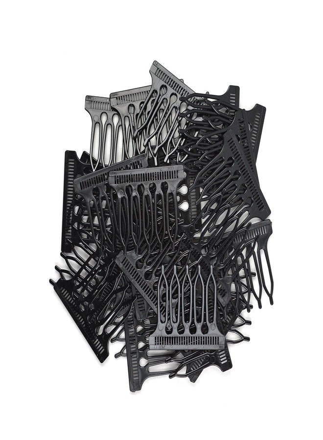 YTBYT 30 Pcs Hair Combs Black Plastic Clips 5-teeth Wig Combs for Lace Wigs Cap Making Wigs Accessories Styling Tools - Image 4