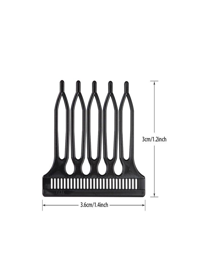 YTBYT 30 Pcs Hair Combs Black Plastic Clips 5-teeth Wig Combs for Lace Wigs Cap Making Wigs Accessories Styling Tools - Image 2