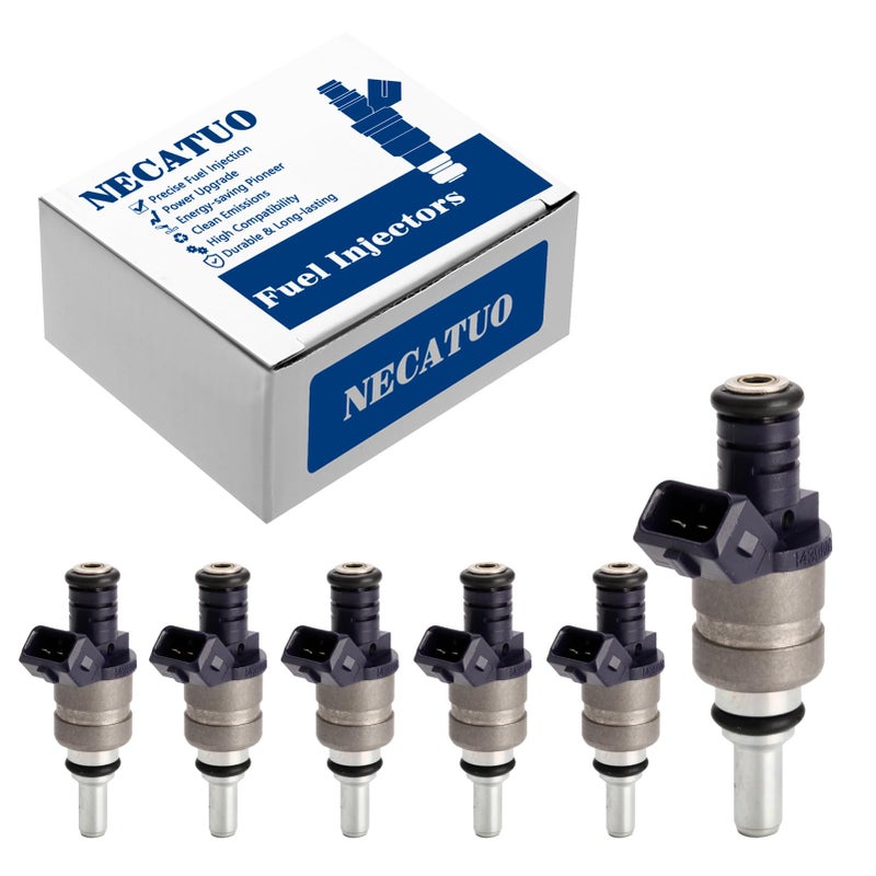 NECATUO Set of 6 Fuel Injectors Compatible with BMW 330Ci 330i 330xi X5 530i X3 Z4 Z3 L6 30L Replaces FJ663 13537546245 - Image 2