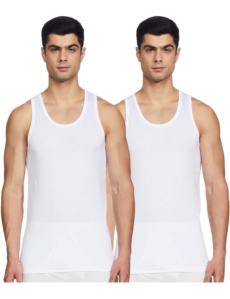 Van Heusen Men's Cotton Vest (Pack of 2) (8907522403956_10071_Large_White) - Image 4