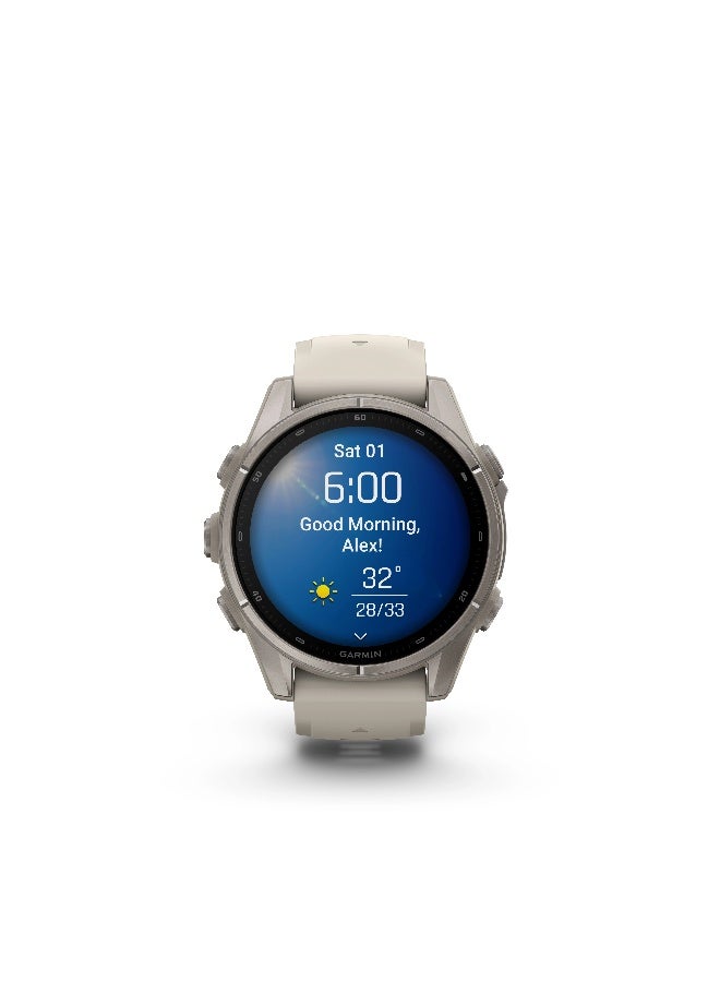 Garmin Fenix  9 - 43 mm - Fog Gray Bare Titanium Fog Gray Bare Titanium - Image 4
