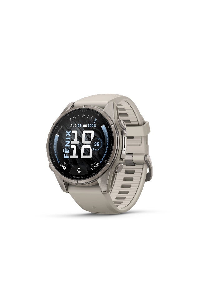 Garmin Fenix  9 - 43 mm - Fog Gray Bare Titanium Fog Gray Bare Titanium - Image 1