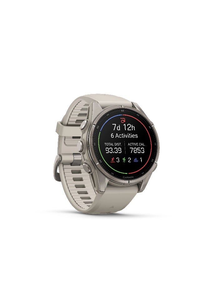 Garmin Fenix  9 - 43 mm - Fog Gray Bare Titanium Fog Gray Bare Titanium - Image 2