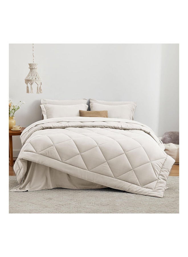 SIGNOOLA Signoola Diamond Microfiber Heavy Comforter, 3.5 kg ,Set of 1 Comforter (180 cm x 240 cm), Super Soft Double Bed Blanket for Winter Beige Color 