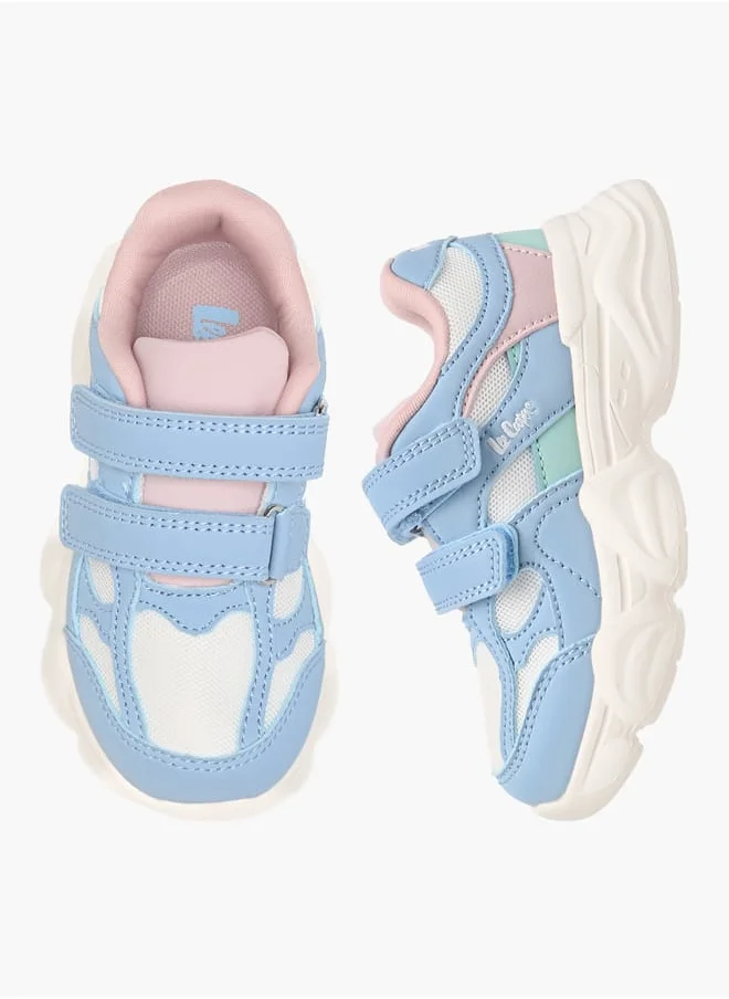 لي كوبر Girls Colourblock Sneakers with Hook and Loop Closure