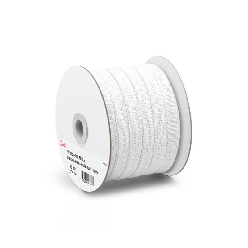 Dritz 9405W Non-Roll Woven Elastic, White, 1/2-Inch by 30-Yard - Image 2