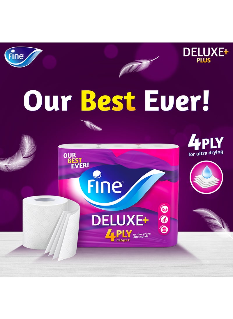 Fine ورق تواليت 140 ورقة 4 طبقات عبوة من 45 لفة - Image 3