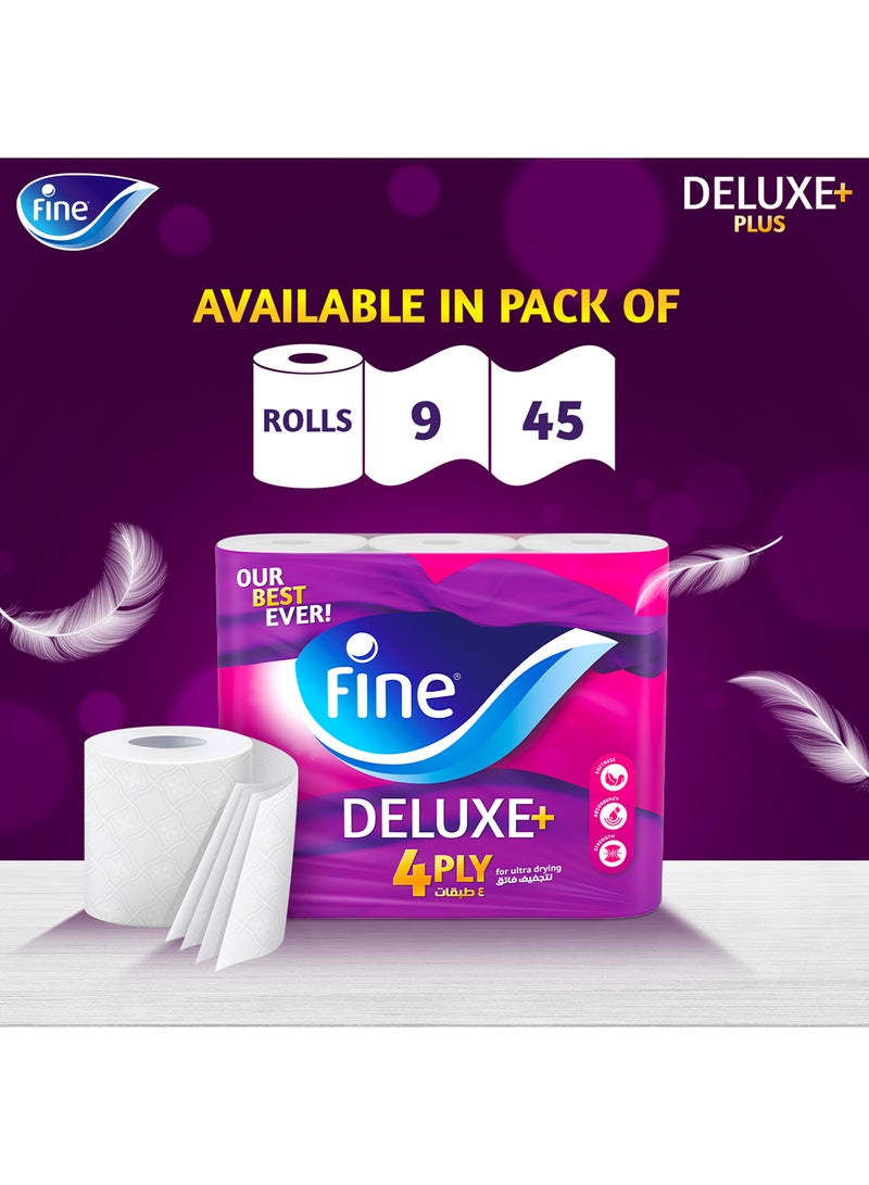 Fine ورق تواليت 140 ورقة 4 طبقات عبوة من 45 لفة - Image 5