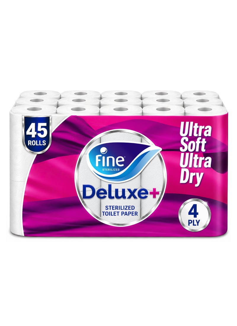 Fine Toilet Paper 140 Sheets 4 Ply Pack of 45 Rolls - Image 1