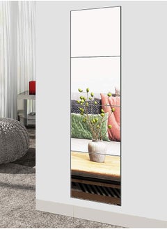 Golden Full Length Mirror Tiles,Set of 4 Frameless Wall Mirror HD Glass Make Up Mirror,Easy Install Full Body Mirror for Gym Bedroom Living Room(LW-64513/22*22CM)  - Image 2