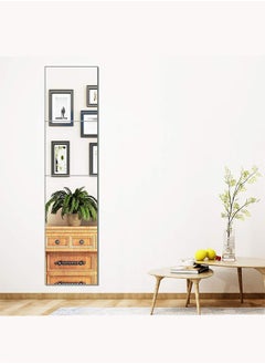 Golden Full Length Mirror Tiles,Set of 4 Frameless Wall Mirror HD Glass Make Up Mirror,Easy Install Full Body Mirror for Gym Bedroom Living Room(LW-64513/22*22CM)  - Image 3