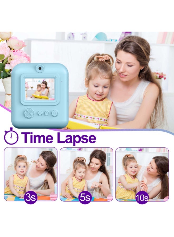 Instant Print Camera Instant Camera Portable Rechargeable Photo Printer for Adults  Capture Print 1080P HD Photos/Videos in Seconds with Fun Filters, for Travel, Birthdays - Ready-to-Gift for Him, Her, Couples & Friends - - Image 5
