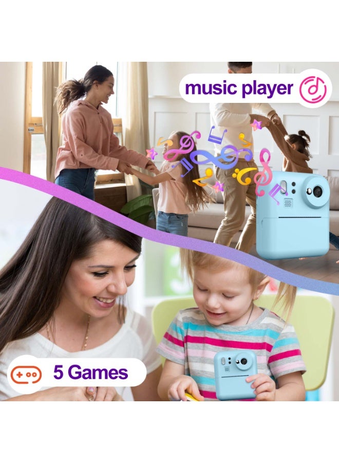 Instant Print Camera Instant Camera Portable Rechargeable Photo Printer for Adults  Capture Print 1080P HD Photos/Videos in Seconds with Fun Filters, for Travel, Birthdays - Ready-to-Gift for Him, Her, Couples & Friends - - Image 3