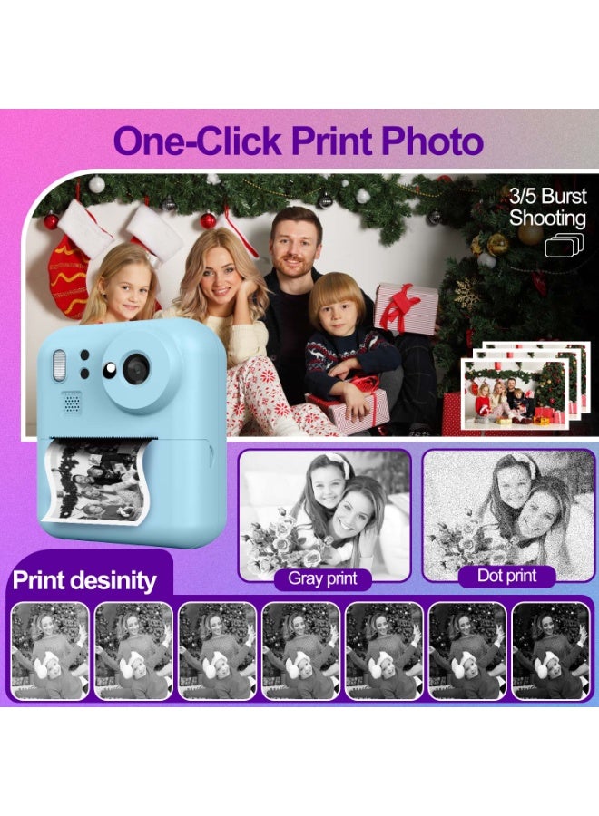 Instant Print Camera Instant Camera Portable Rechargeable Photo Printer for Adults  Capture Print 1080P HD Photos/Videos in Seconds with Fun Filters, for Travel, Birthdays - Ready-to-Gift for Him, Her, Couples & Friends - - Image 4