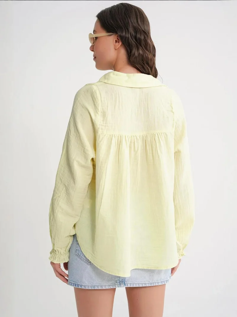 MixRay Mixray Textured Cotton Button-Up Shirt