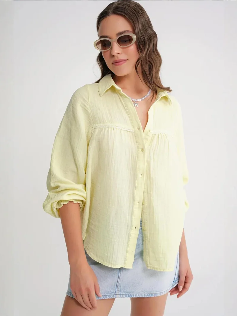 MixRay Mixray Textured Cotton Button-Up Shirt