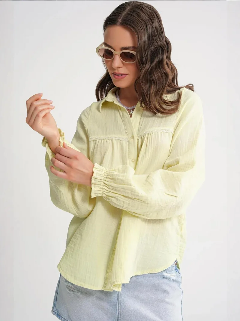 MixRay Mixray Textured Cotton Button-Up Shirt