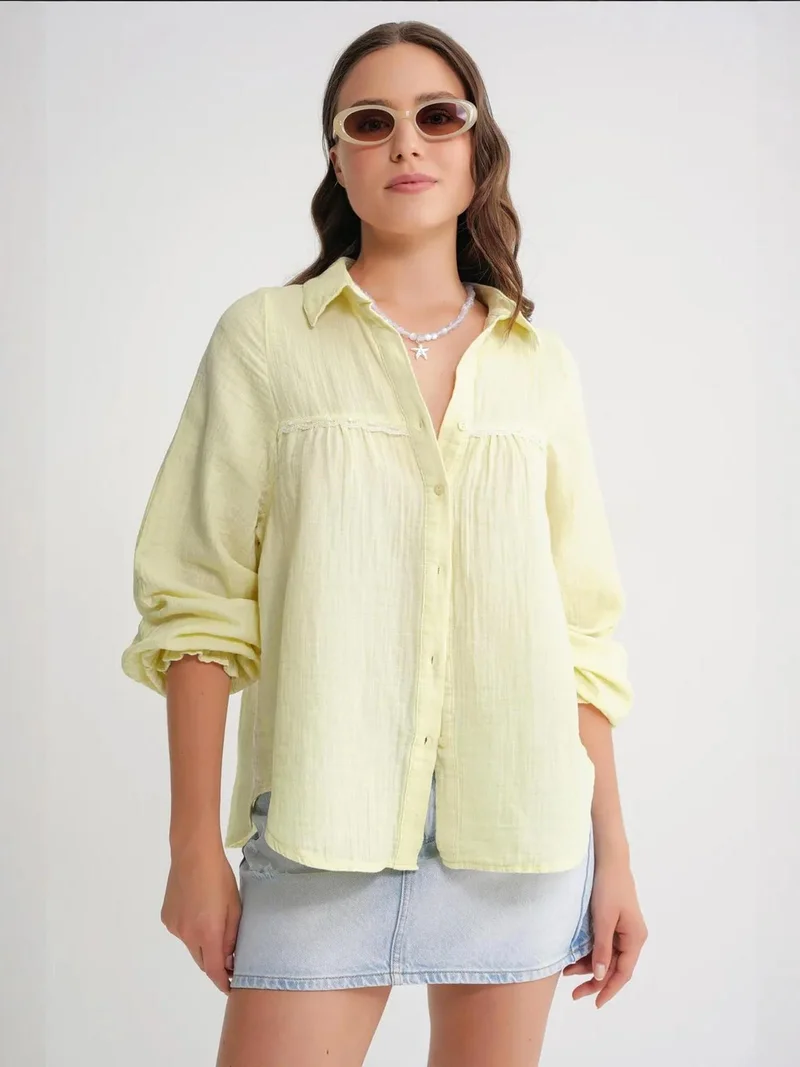 MixRay Mixray Textured Cotton Button-Up Shirt