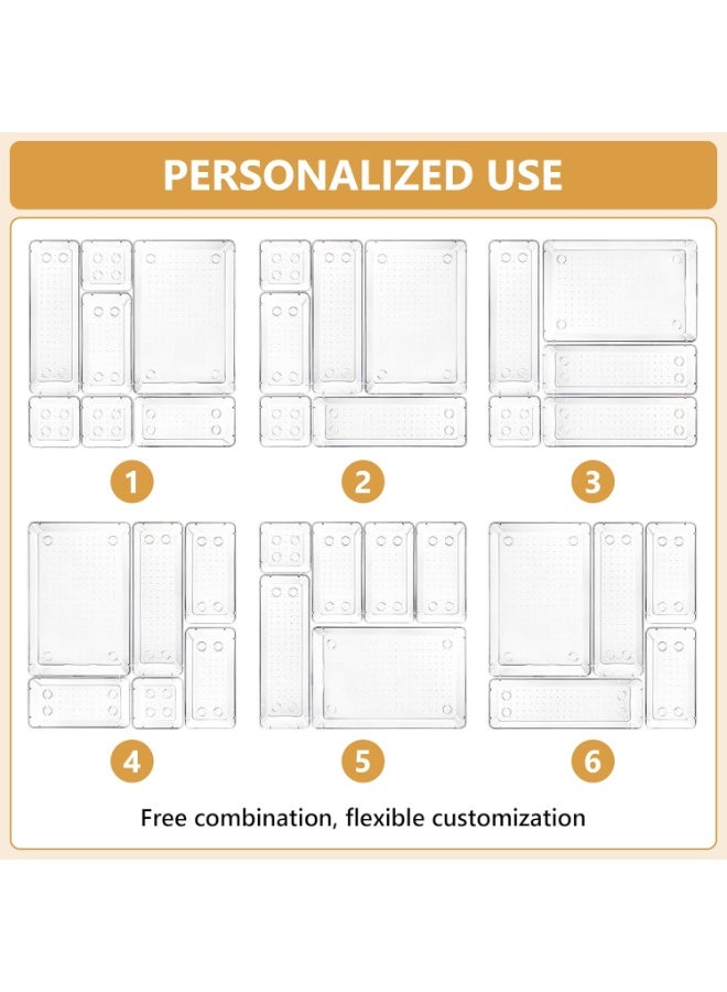 Kitchino Clear Plastic Drawer Organizer Set - 25 Pieces Stackable Storage Bins for Bathroom, Kitchen, Makeup, Office - Versatile Organizers for Home, Vanity, Bedroom - Image 5