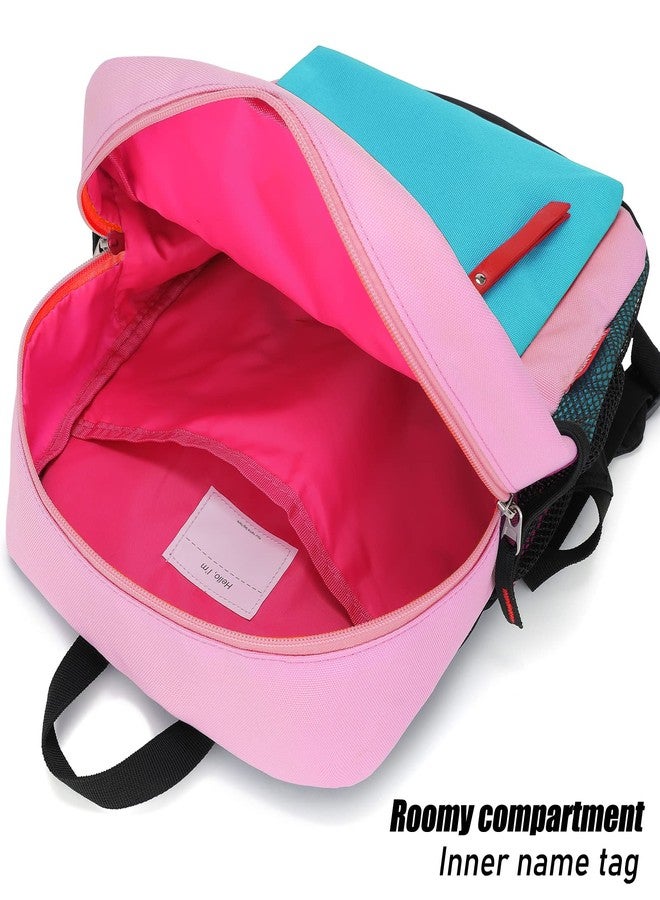 HawLander Little Kids Backpack for Boys or Girls, Toddler School Bag Fits 3 to 6 years old, Pink Blue, Mini 12 Inch, Daypack Backpacks - Image 4