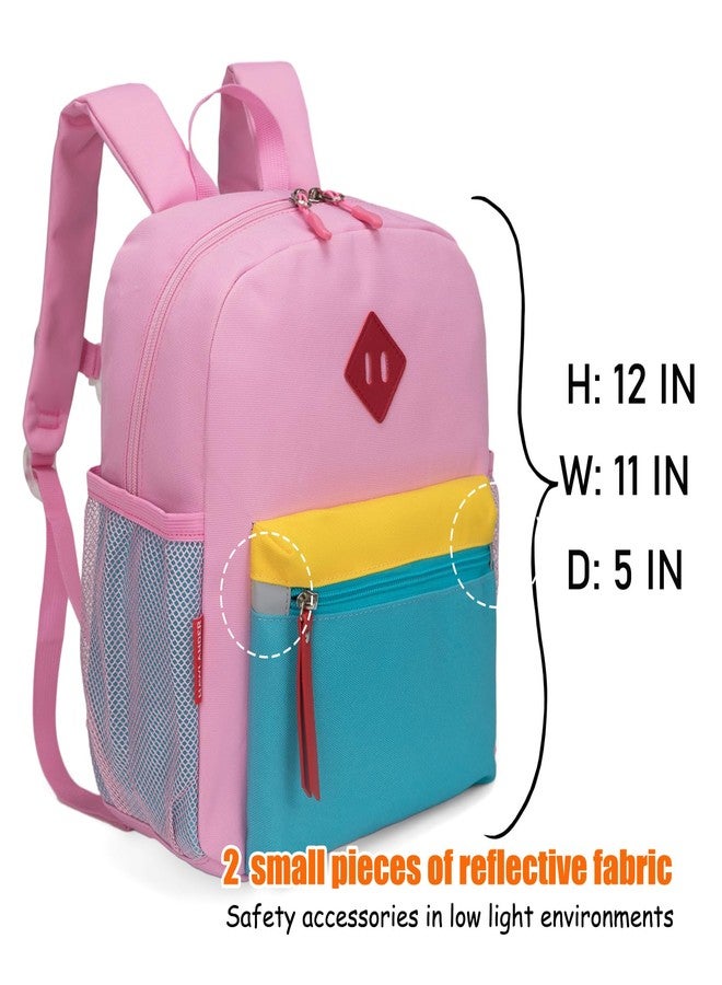 HawLander Little Kids Backpack for Boys or Girls, Toddler School Bag Fits 3 to 6 years old, Pink Blue, Mini 12 Inch, Daypack Backpacks - Image 2