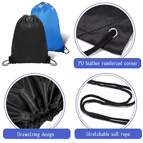 Sliverdew 2PCS Drawstring Bags PE Bags Drawstring Gym Bag Black Draw String Bags Drawstring Backpack for Sports, Gym, Travel, Swimming, Beach - Image 4