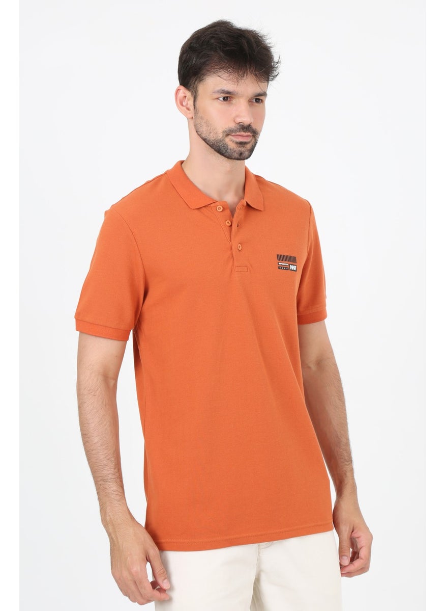 Uomo Park - 2707 Special Collection Polo Collar Printed Detail Regular Fit Men's T-Shirt - Image 1