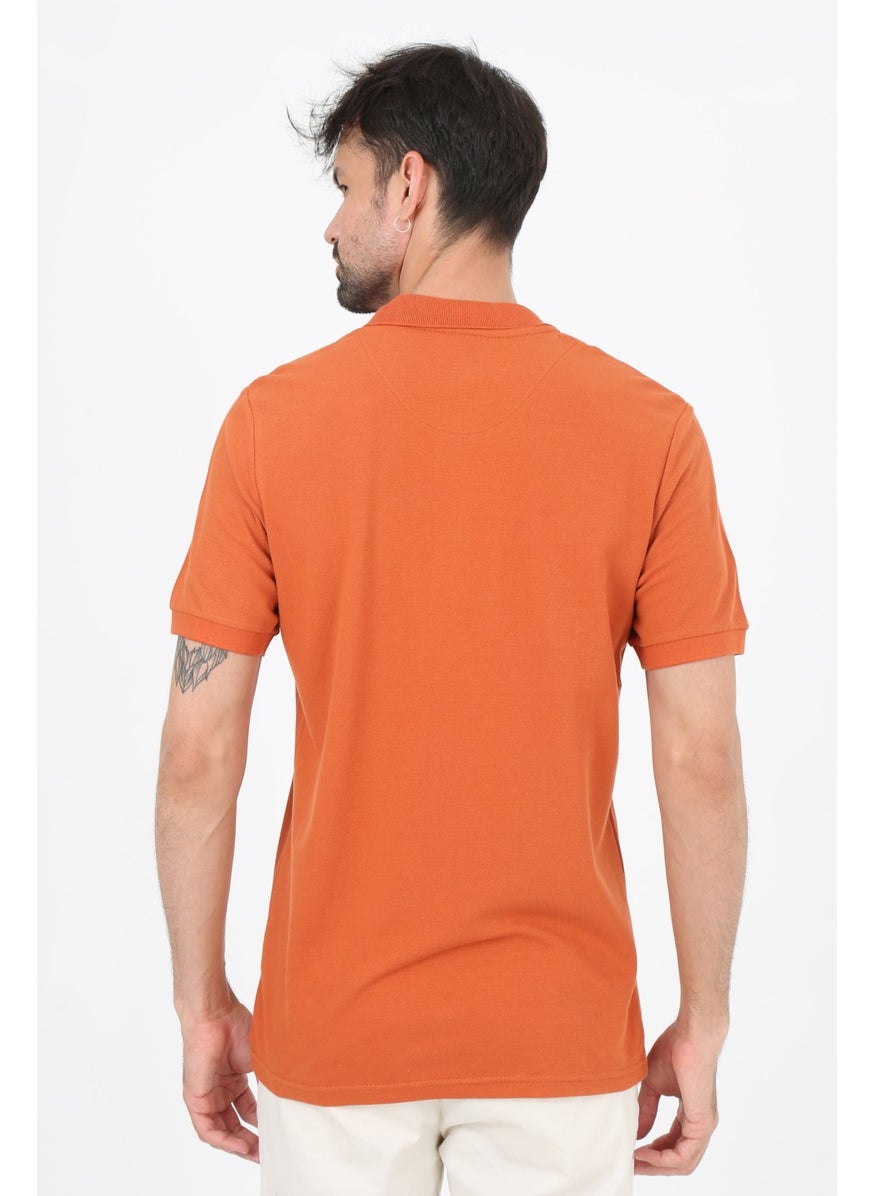 Uomo Park - 2707 Special Collection Polo Collar Printed Detail Regular Fit Men's T-Shirt - Image 1