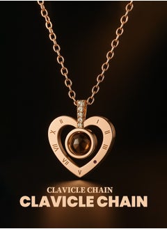 Generic Ladies' charm necklace, heart-shaped metal jewelry, elegant and luxurious necklace, adorable pendant necklace suitable for girls, versatile necklace for various occasions  - Image 1